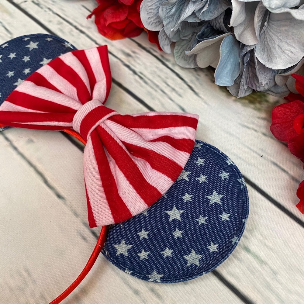 Minnie Mouse Red, White & Blue Headband with Bow - Picture 5 of 8